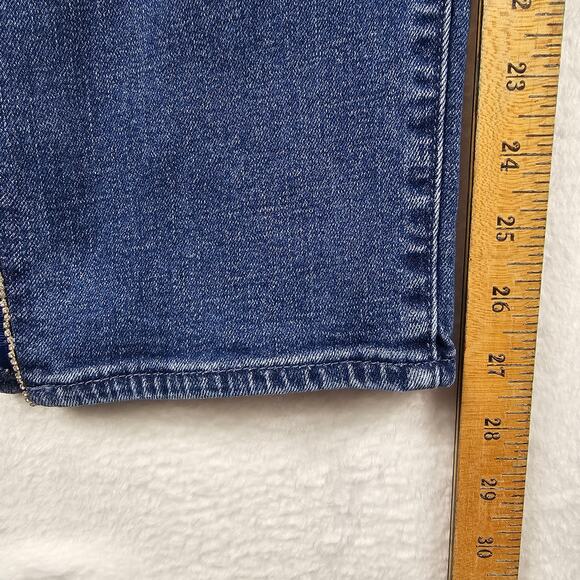 Talbots Womens Jeans Sz 14 Slim Ankle Cropped Split Hem Bling Accents 27" Inseam - Picture 7 of 10